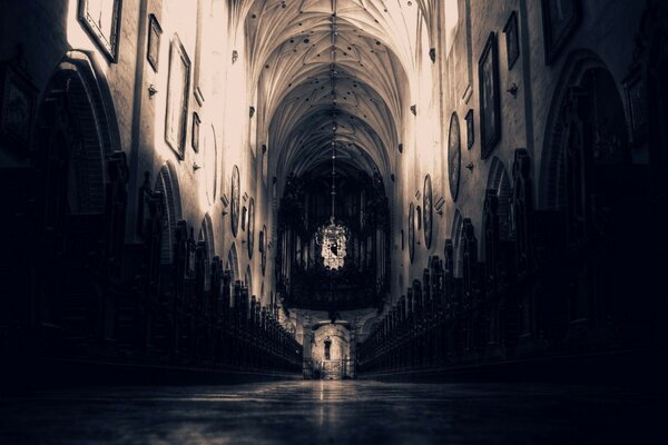 Gothic cathedral with high arches