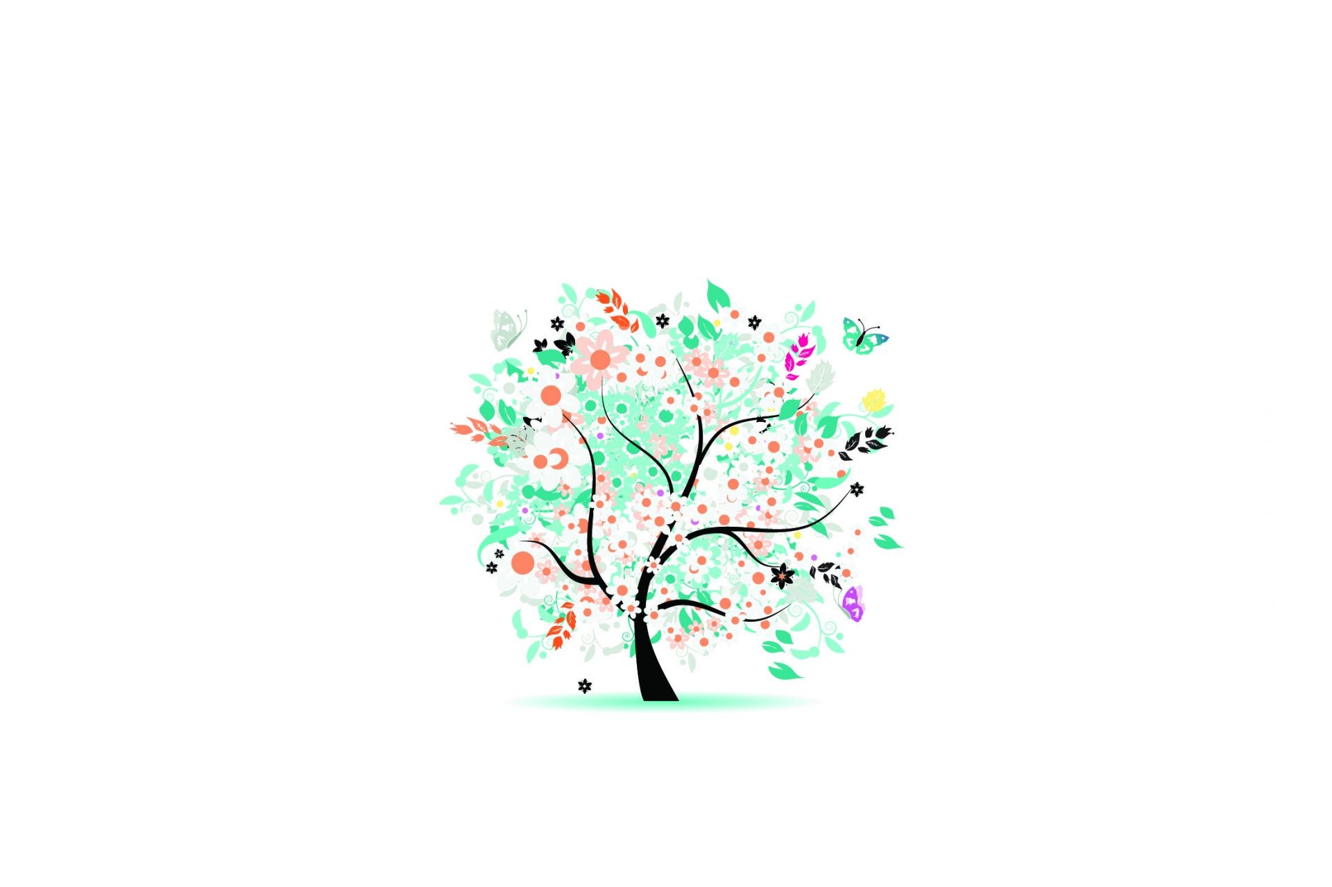 minimalismus illustration desktop design natur kunst flora abstrakt vektor baum dekoration blume blatt