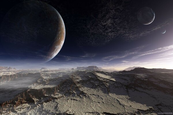 A fantastic snapshot of planets in space