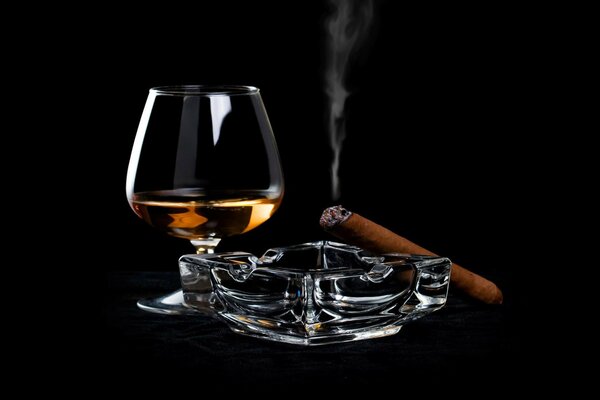 Drink cognac glass ashtray