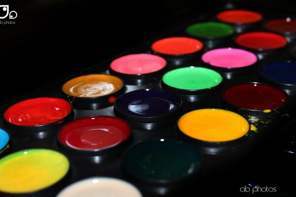 Sobre un fondo negro de colores brillantes