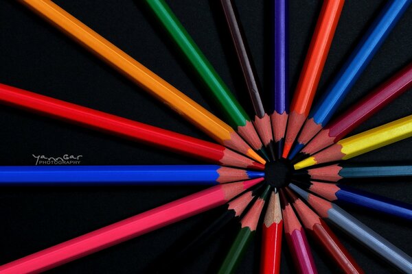 Drawing of colored pencils