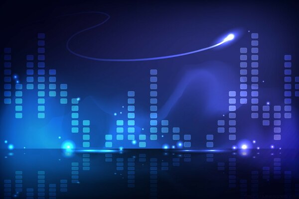 Blue equalizer on an abstract background