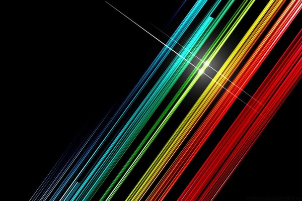 Multicolored stripes on a black background