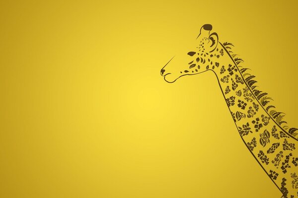 Vektorgrafik mit Silhouette einer Giraffe