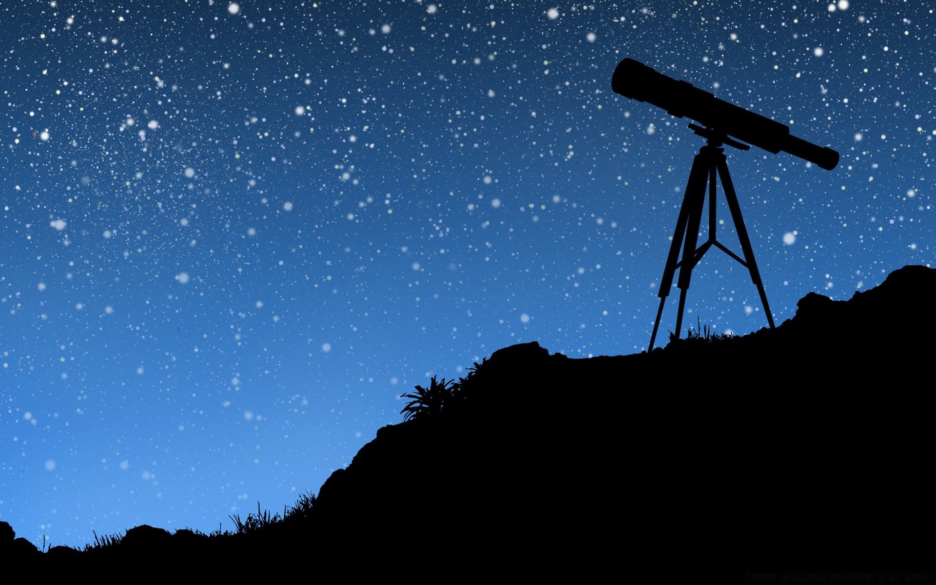 vector art telescope exploration silhouette sky astronomy landscape observatory moon science sunset technology energy mountain backlit dusk