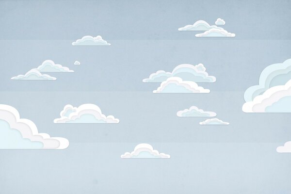 Graphic drawing of clouds in the sky