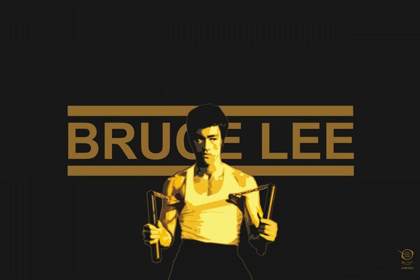 Retrato vetorial de Bruce Lee