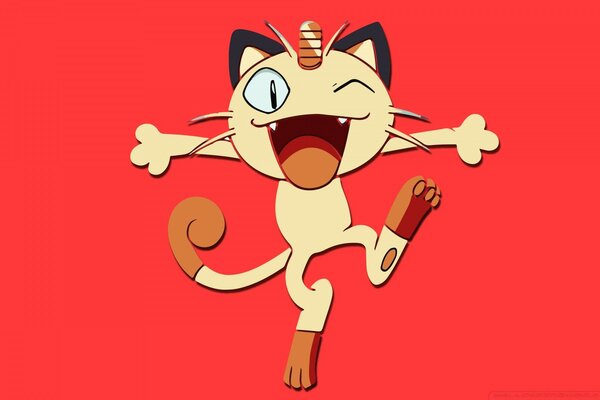 Illustration of a winking funny cat