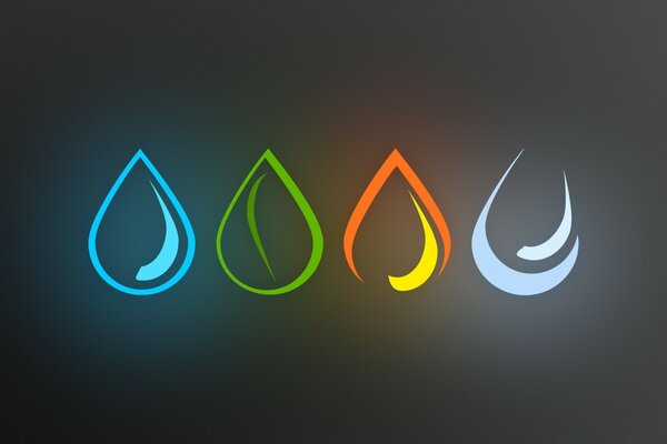 Graphic drawing of liquid drops