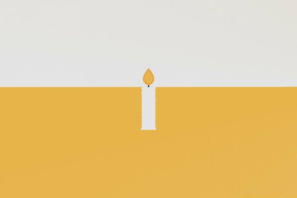 Candle in vector graphics on the desktop