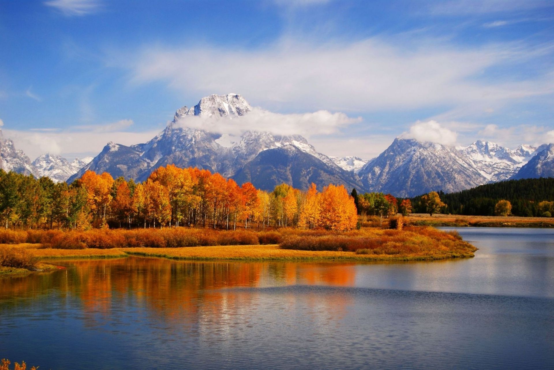 montañas lago agua reflexión montañas nieve naturaleza madera sangre fría otoño al aire libre paisaje amanecer viajes escénico placid salvaje