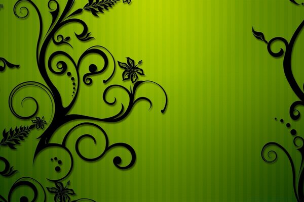 Stylistic pattern on a green background