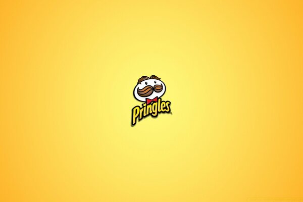 Logotoip chips pringles on a yellow background