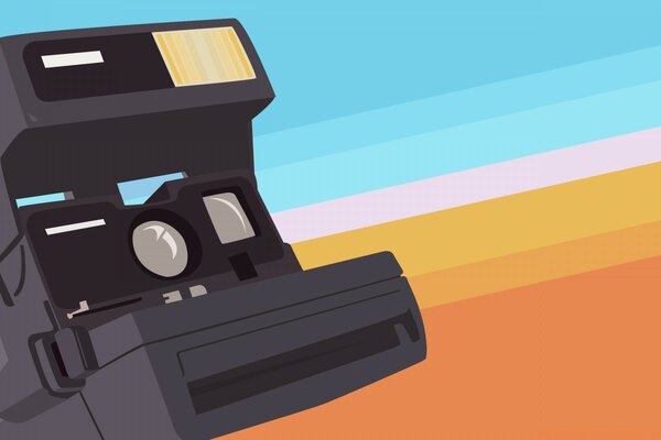 Polaroid kamera vektör sanatı