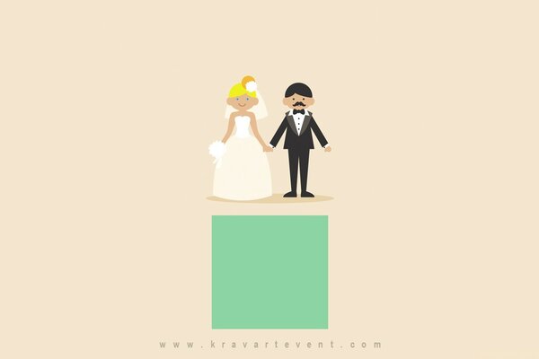 Vektor Minimalismus Hochzeit Menschen