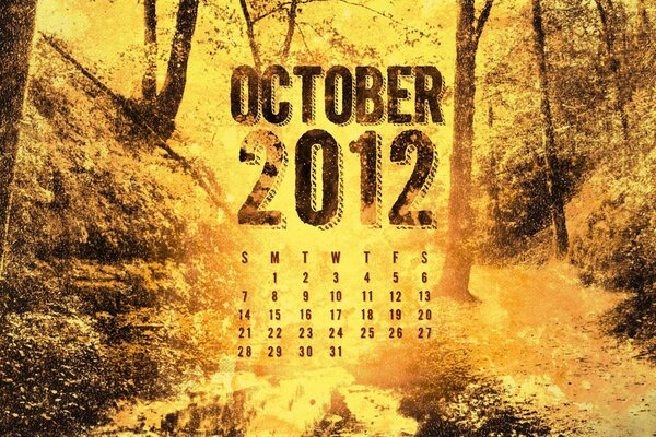 Alter Kalender mit Blatt ab Oktober