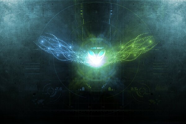 Emanations. Green sparks. Graphics