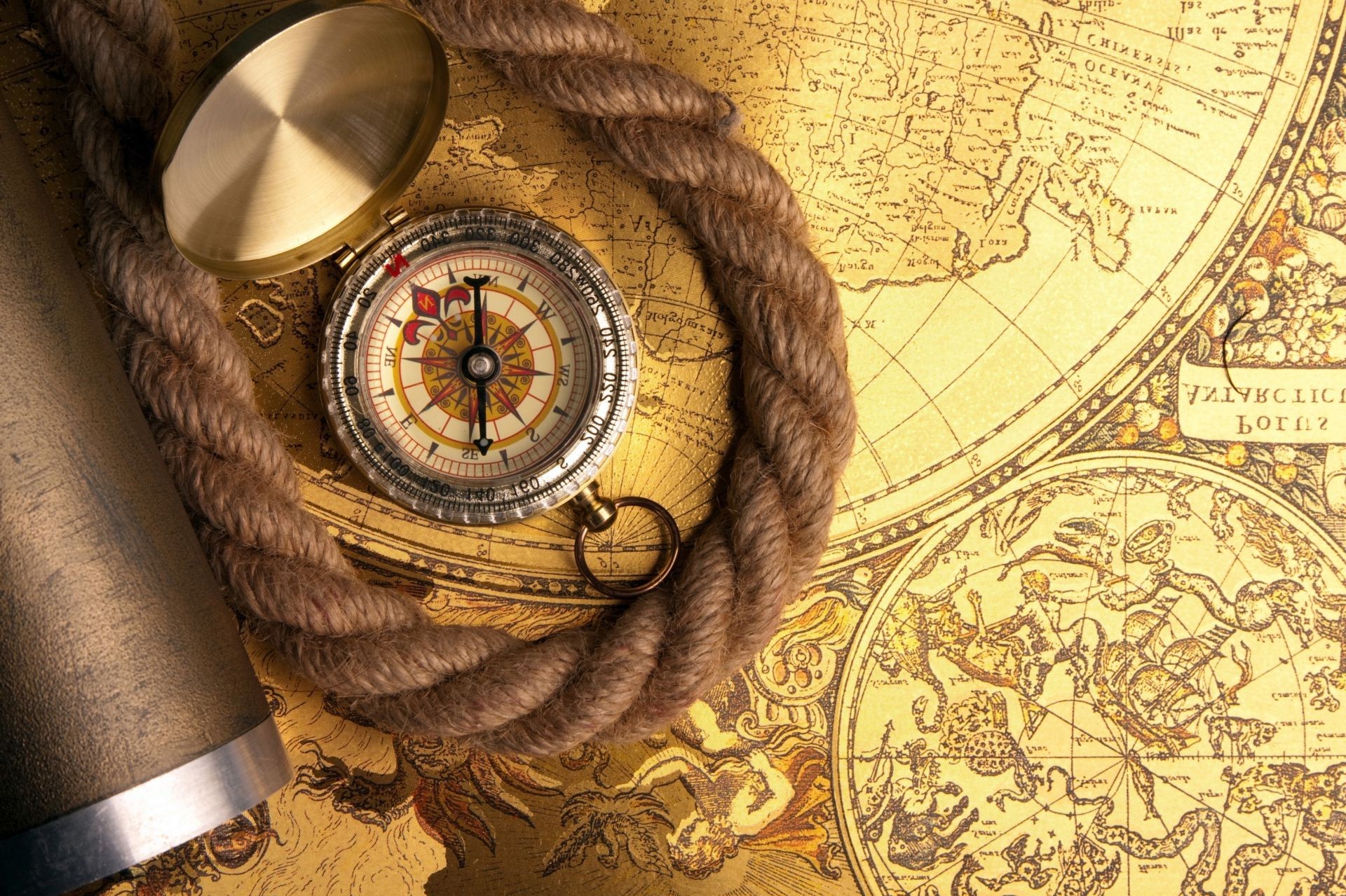 creative compass antique discovery exploration guidance time old retro navigation vintage clock gold map voyage paper watch longitude instrument ancient