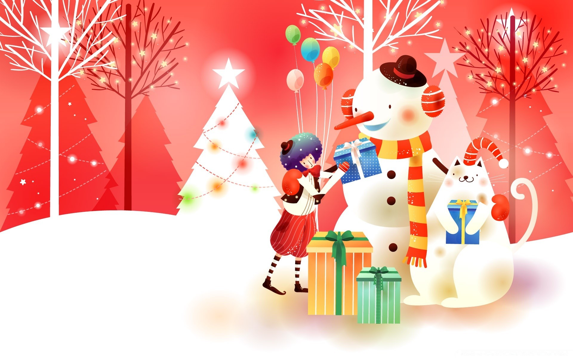 vector art christmas winter celebration christmas tree illustration gift merry new year thread