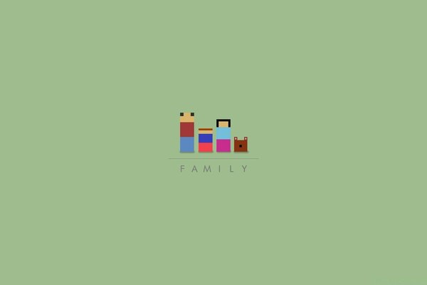 Vector art minimalistic family