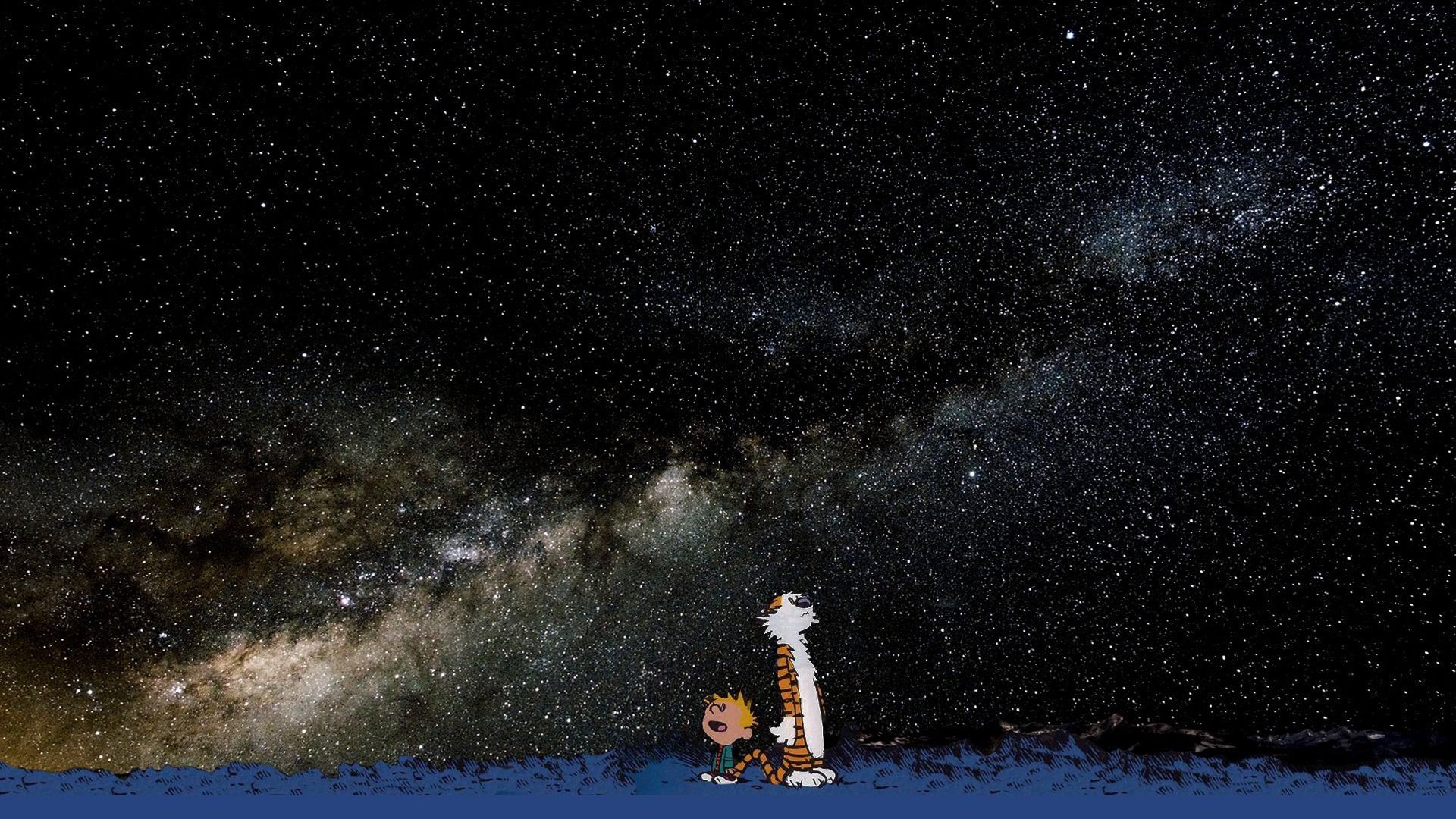 кельвин и хоббс calvin and hobbes гоббс мальчик звезды тигр