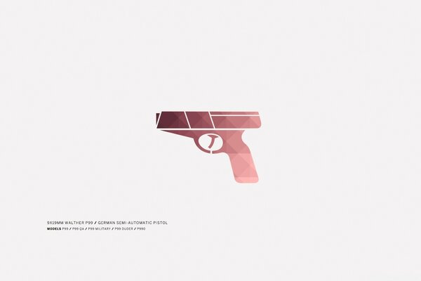 Vector graphics with the image of a gun