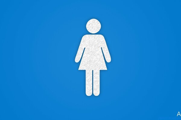 Blue background with female icon