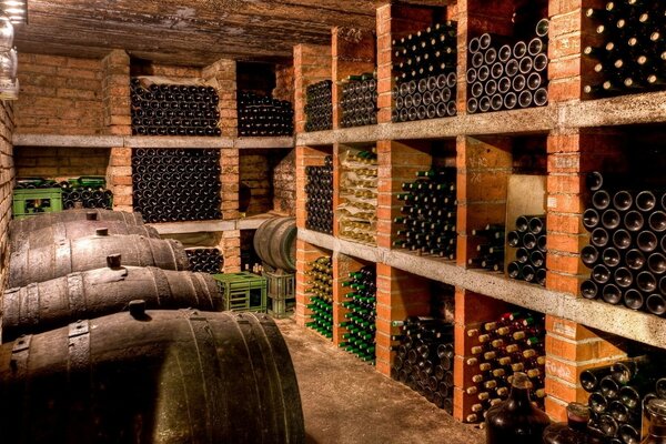 Cellar of the winery s wine products