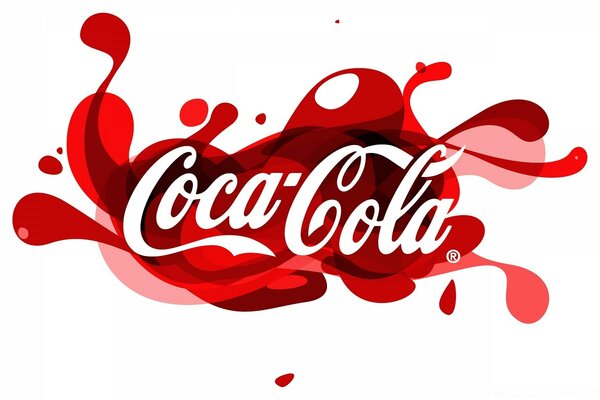 Unusual logoti of Coca-Cola on a white background