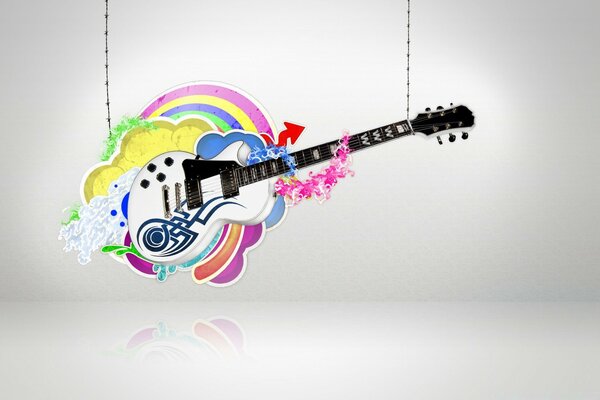 Musical instrument white guitar