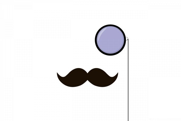 Bigodes cômicos e óculos simbólicos