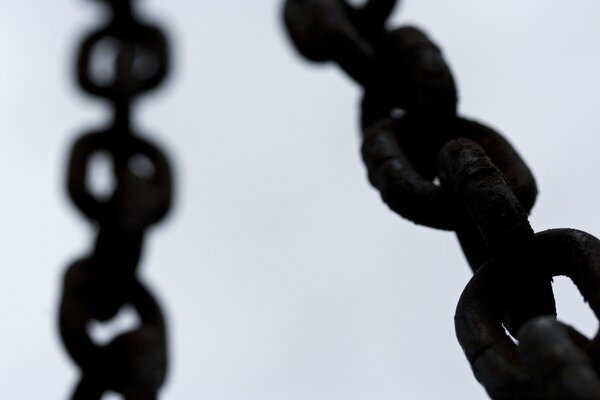 Deux grandes chaînes noires sur fond blanc