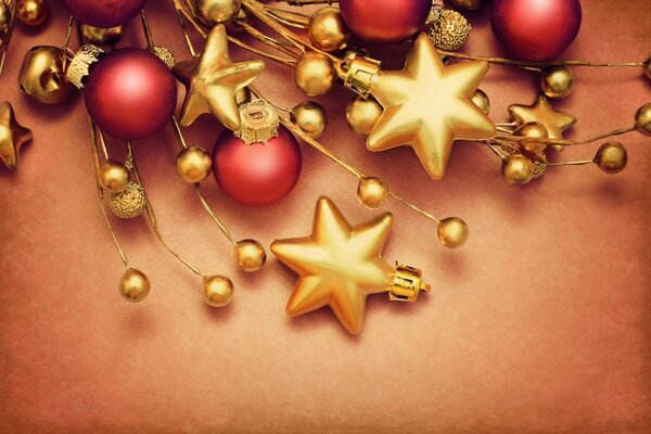 Christbaumschmuck für das neue Jahr rot-Gold