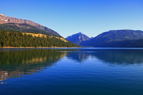 Paysage naturel de montagne et lac