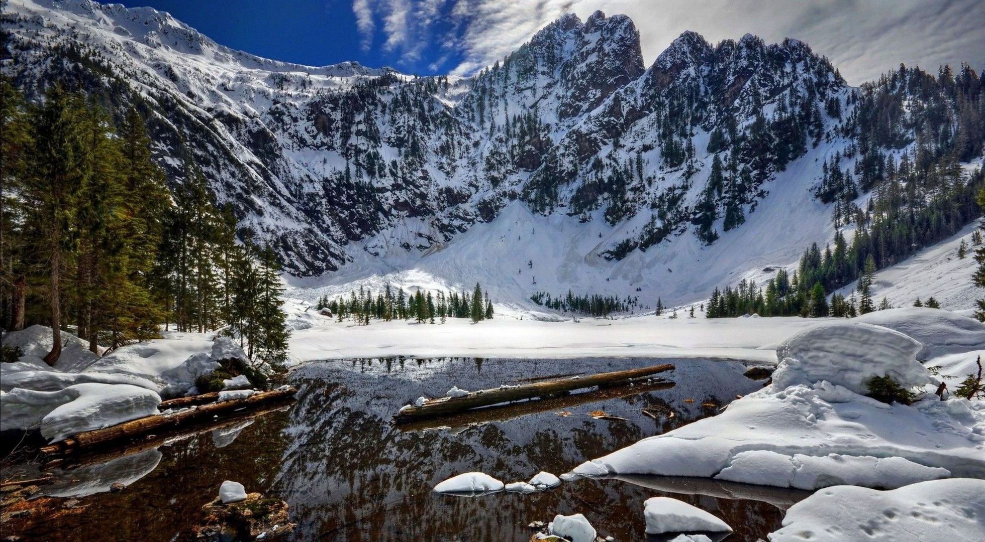 lago neve montagna inverno scenico paesaggio ghiaccio viaggi legno all aperto freddo valle cielo natura luce del giorno acqua picco di montagna evergreen