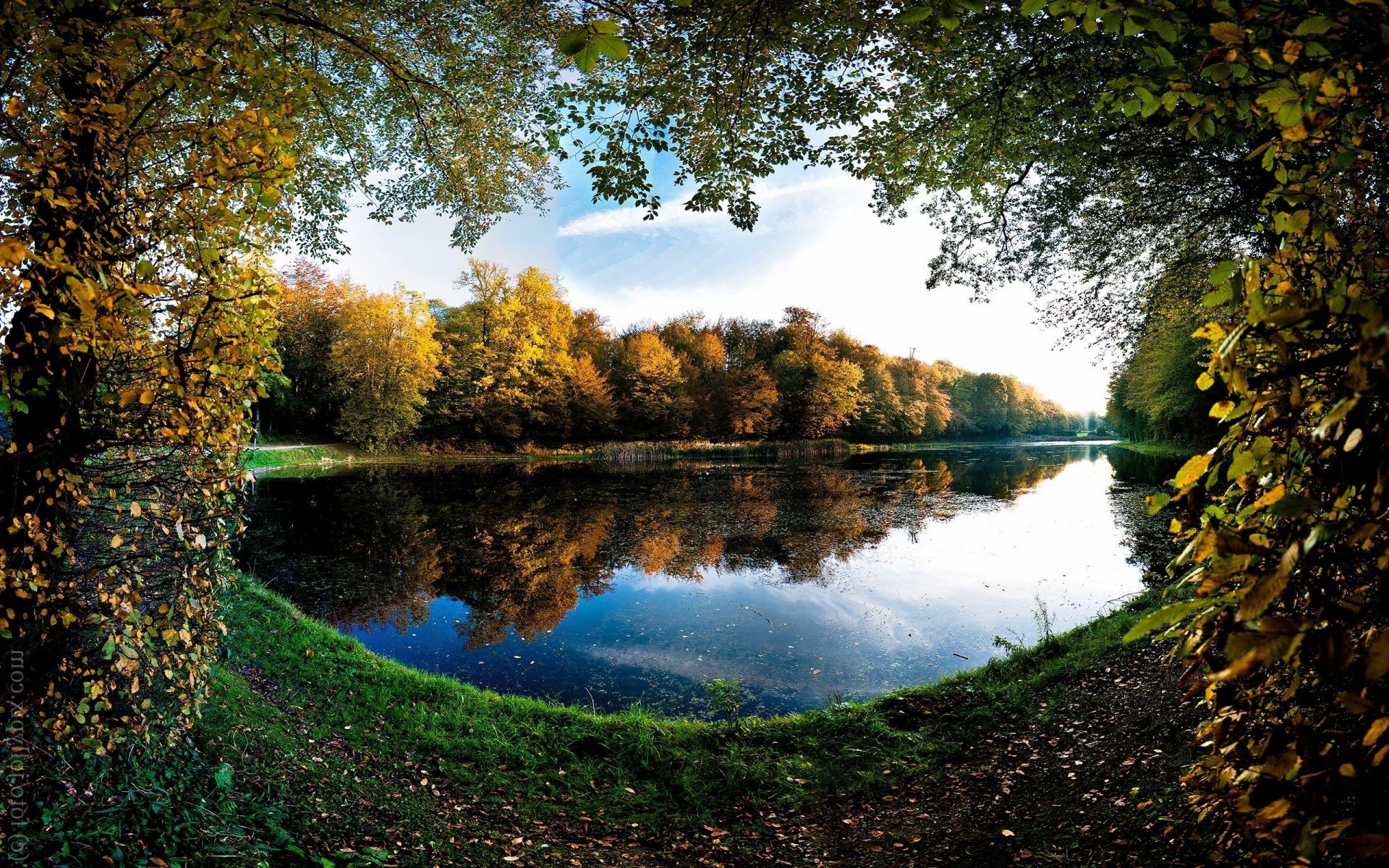 lake tree landscape fall nature leaf water park river wood outdoors scenic reflection dawn pool fair weather environment