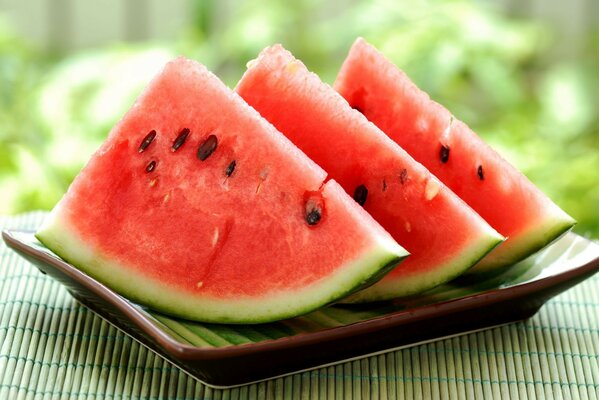 Watermelon slices watermelon plate summer