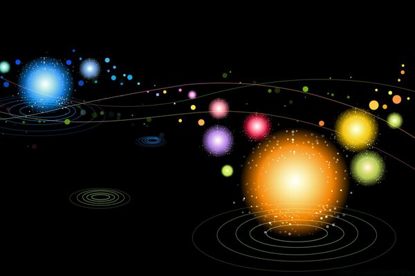 Abstraktion der Astronomie und der Sphären im Raum