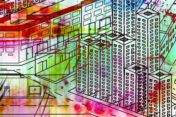 Ein stilistisches Bild der Stadt im Diagramm