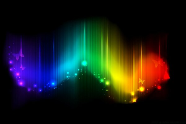 Bright colors on a dark background