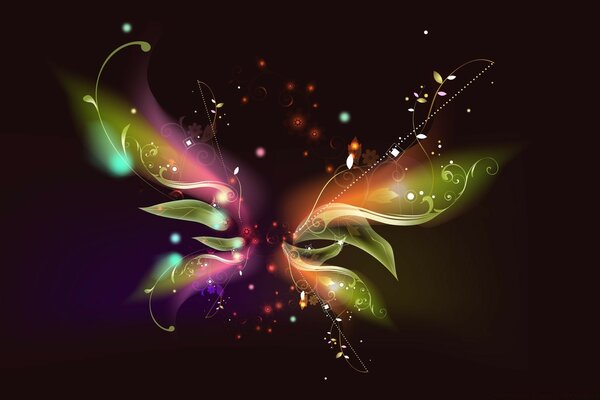 插图在彩色蝴蝶的形式