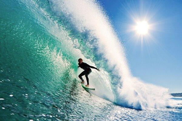 Una vista sorprendentemente bella. crea desideri per il surf