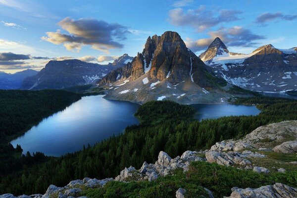 Naturaleza paisaje bosque montaña lago