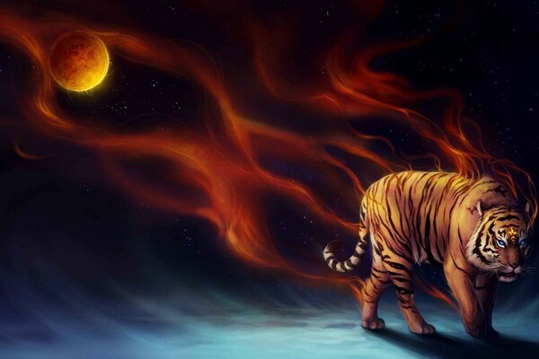 Art tigre planète feu sanguisgelidus