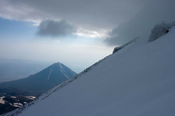 Snowy landscape, snow and mountains