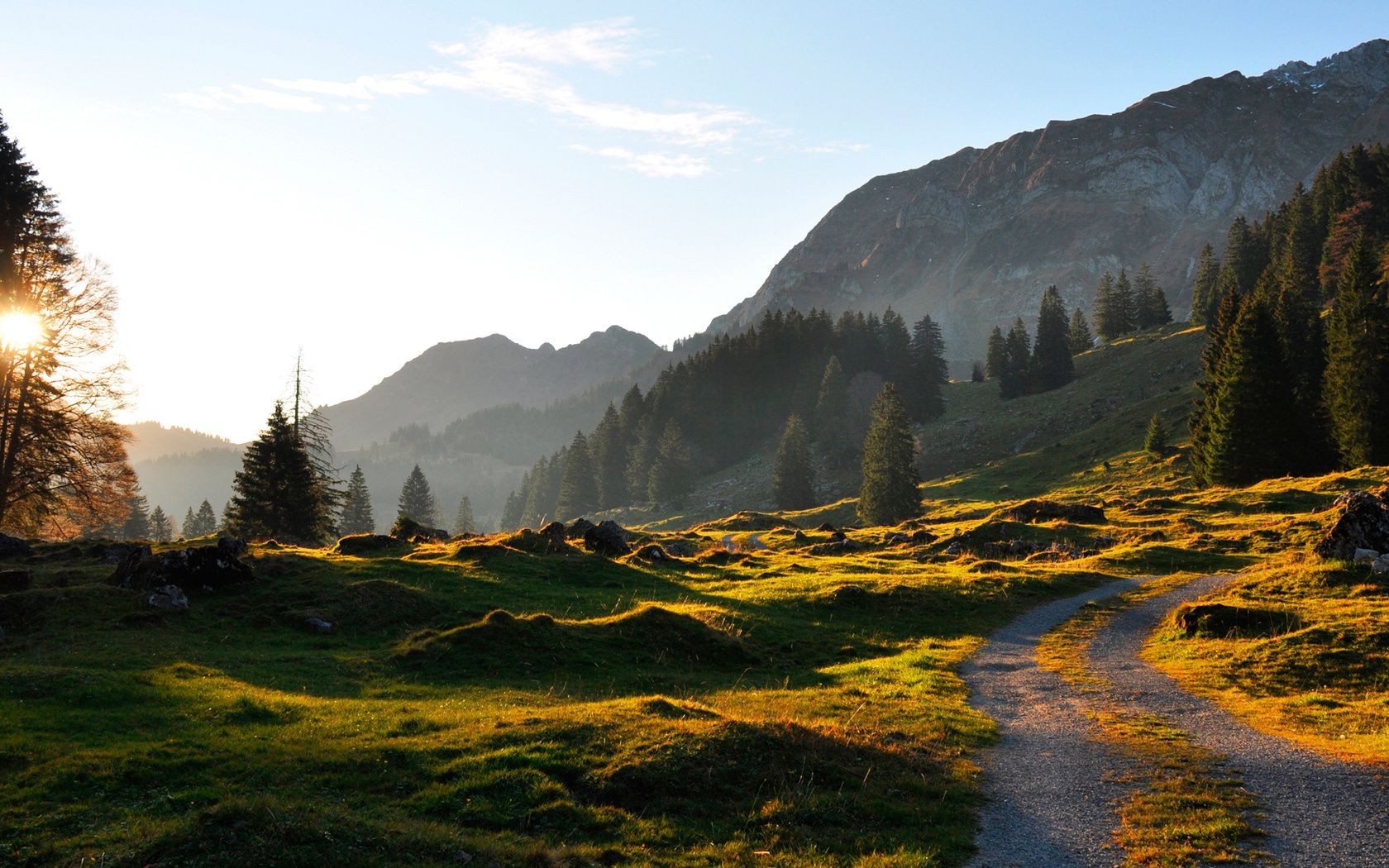 mountains landscape mountain nature travel sky outdoors tree valley scenic snow wood fall hill grass