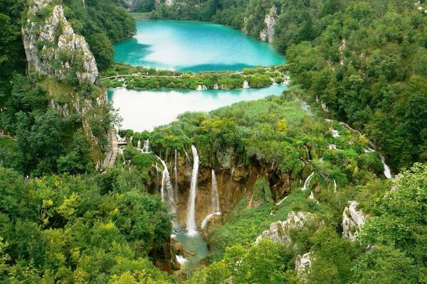 An unusual natural waterfall, breathtaking