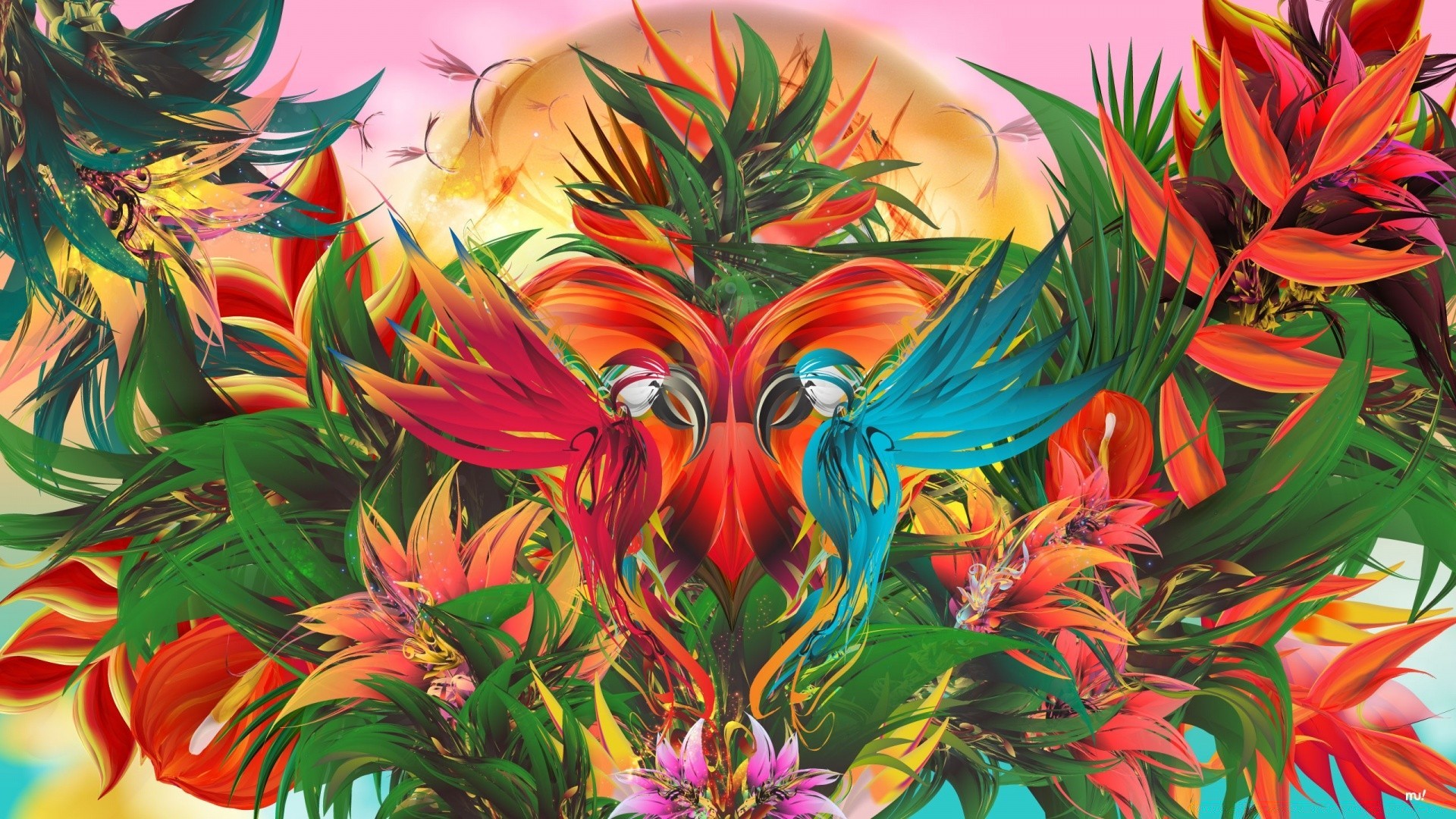 astratto natura foglia estate flora colore fiore decorazione arte bella tropicale illustrazione desktop giardino luminoso esotico floreale design