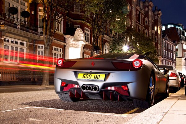 Ferrari lights 458 city italia night exposure spider